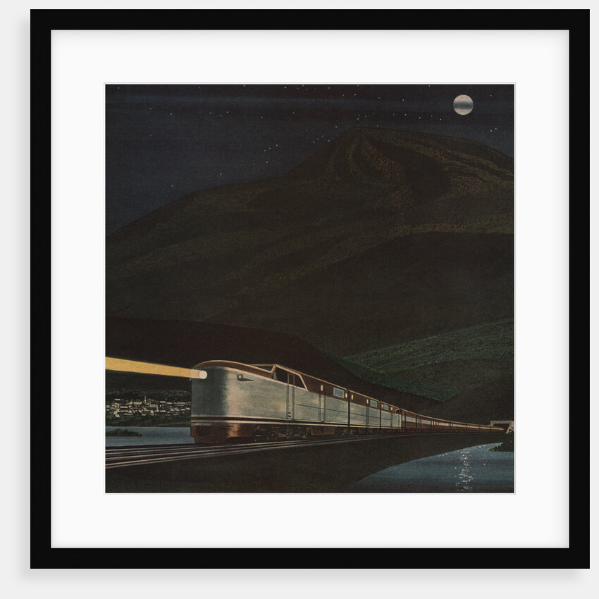 Illustration of Train at Night by Anonymous