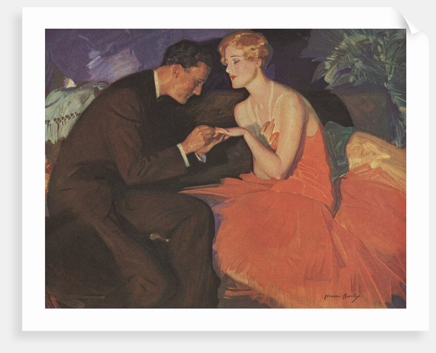 Illustration of a Couple Getting Engaged by McClelland Barclay