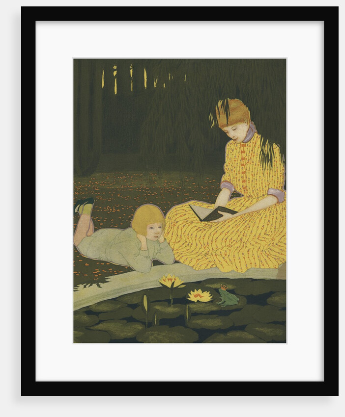 Illustration of Mother Reading to Son by Anonymous