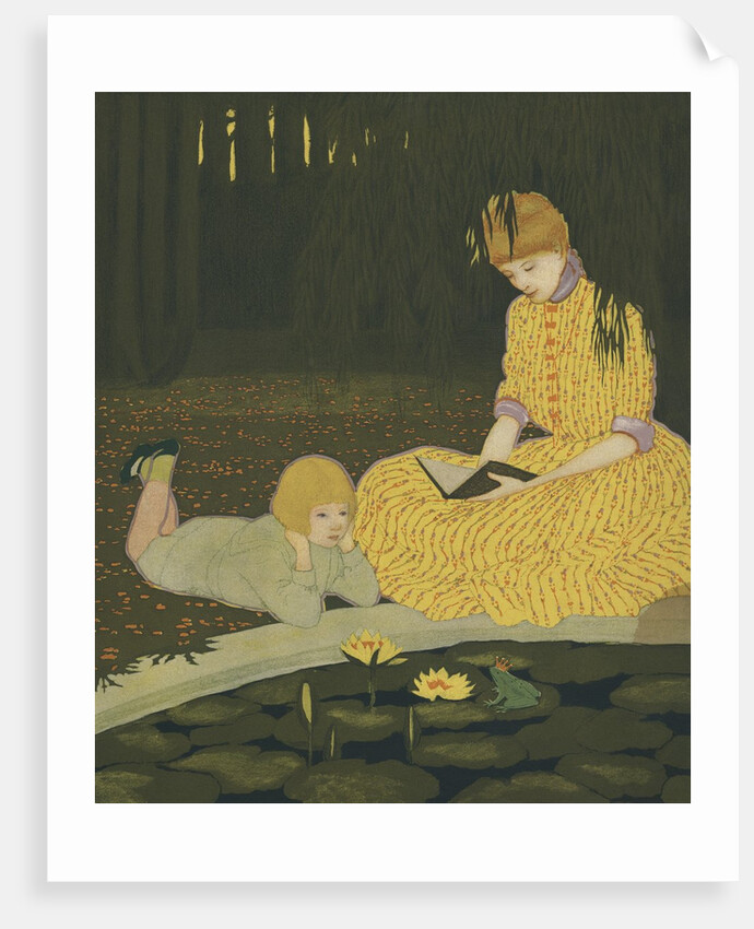 Illustration of Mother Reading to Son by Anonymous