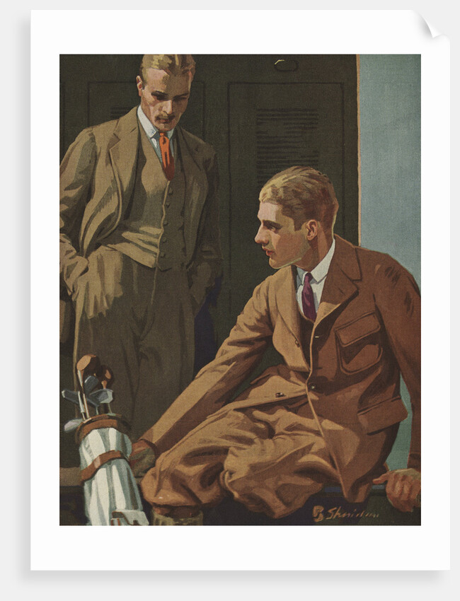 Illustration of Two Men in a Locker Room by Sheridan