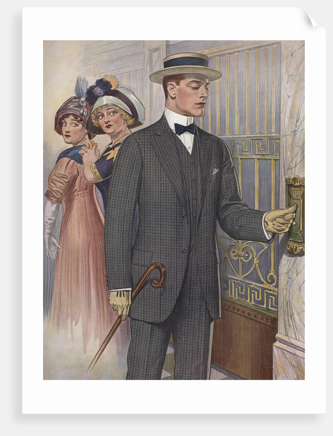 Royal Tailors Illustration of Man in Hotel Foyer by Anonymous