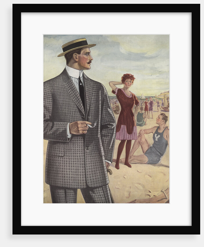 Royal Tailors Illustration of Man Wearing Suit at Beach by Anonymous