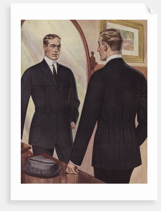 Royal Tailors Illustration of Man Looking in Mirror by Anonymous