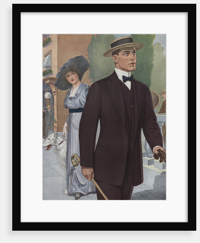 Royal Tailors Illustration of Man Walking on City Street by Anonymous