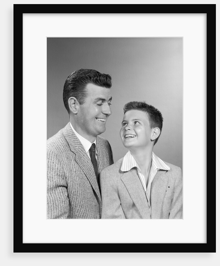 1950s Father At Son Studio Portrait by Anonymous