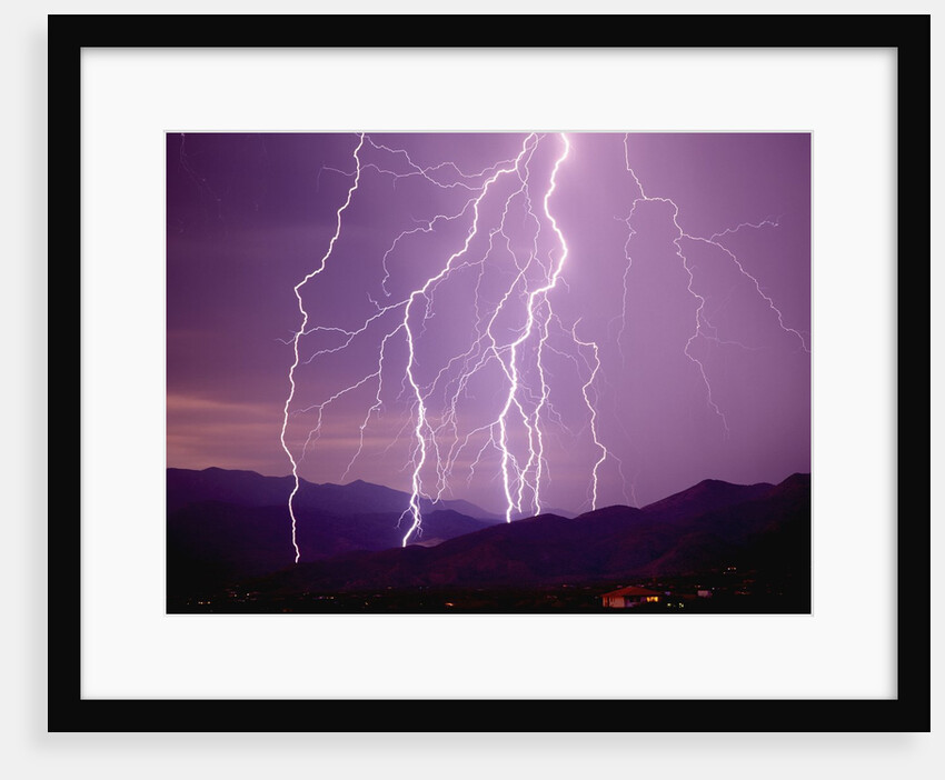 Lightning Strikes in the Foothills near Tucson by Anonymous