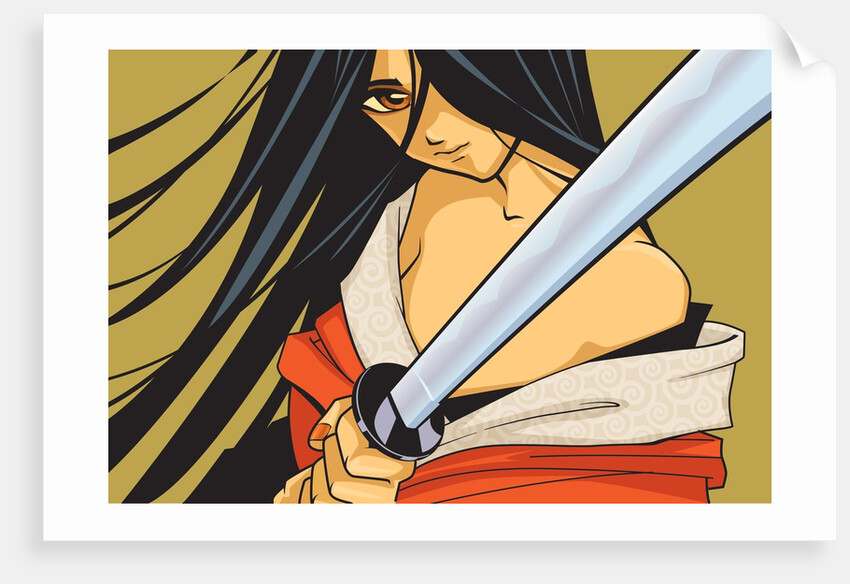 Anime Fighter with Sword by Anonymous