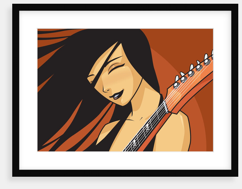 Girl with Guitar by Anonymous