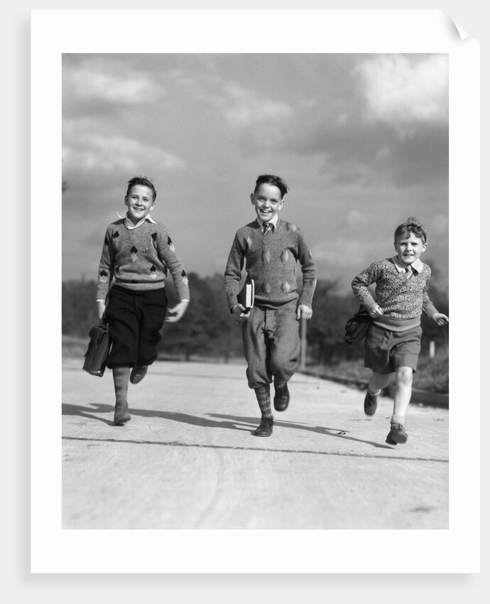 1930s Three Boys Running School Books by Anonymous