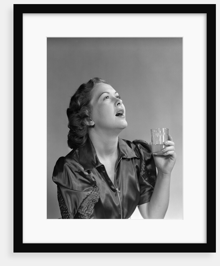 1940s 1950s Woman Gargling by Anonymous