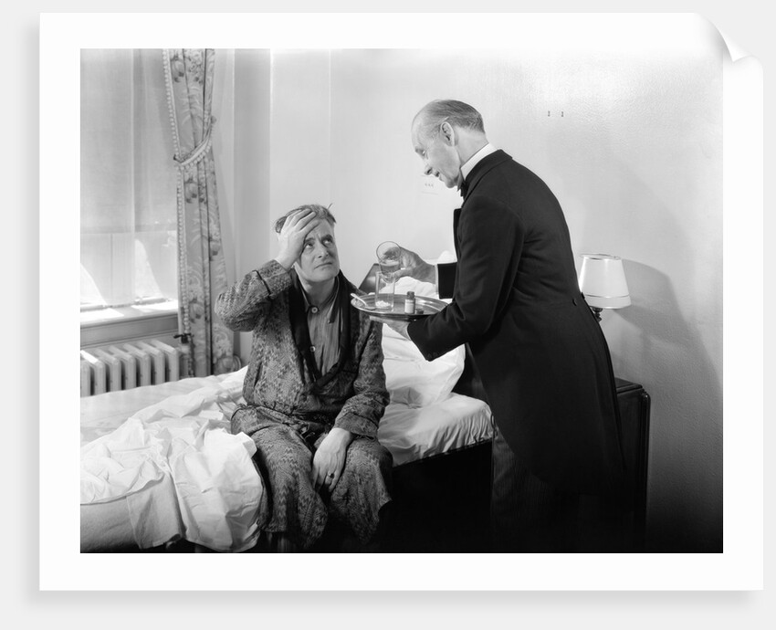 1930s 1940s Man with Hangover Cure by Anonymous