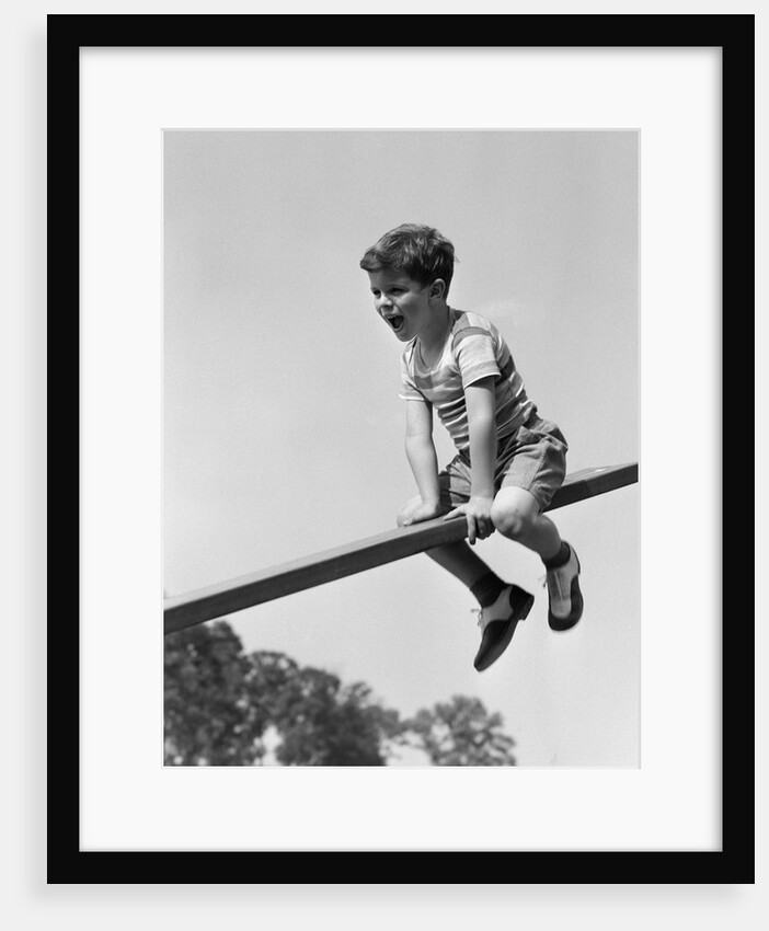 1930s 1940s Excited Boy On Seesaw Playing by Anonymous