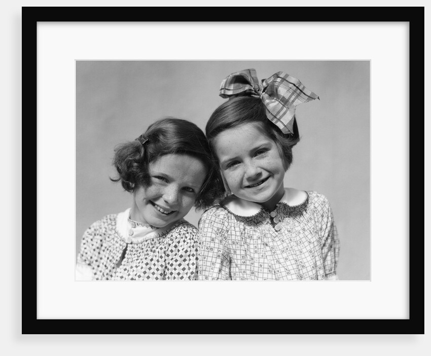 1920s 1930s Portrait Two Girls Head To Head by Anonymous