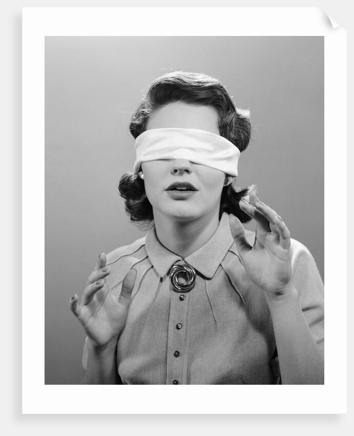 1950s Woman Blindfolded by Anonymous