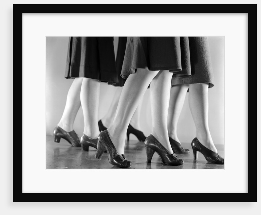 1940s Women Legs Only Walking High Heeled Shoes by Anonymous