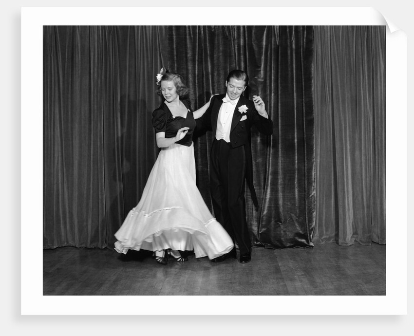 1940s Couple Man And Woman In Formal Wear Ballroom Dancing On Stage by Anonymous