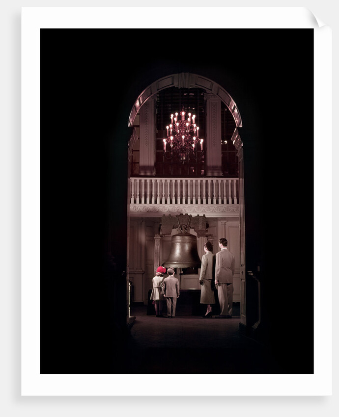 1950s Family Seen Through Tall Arch At Liberty Bell In Independence Hall by Anonymous