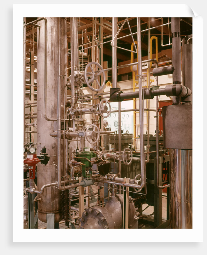 1970s Interior Atomic Power Plant Maze Of Pipes Piping Valves Gauges Nuclear Energy Industry by Anonymous