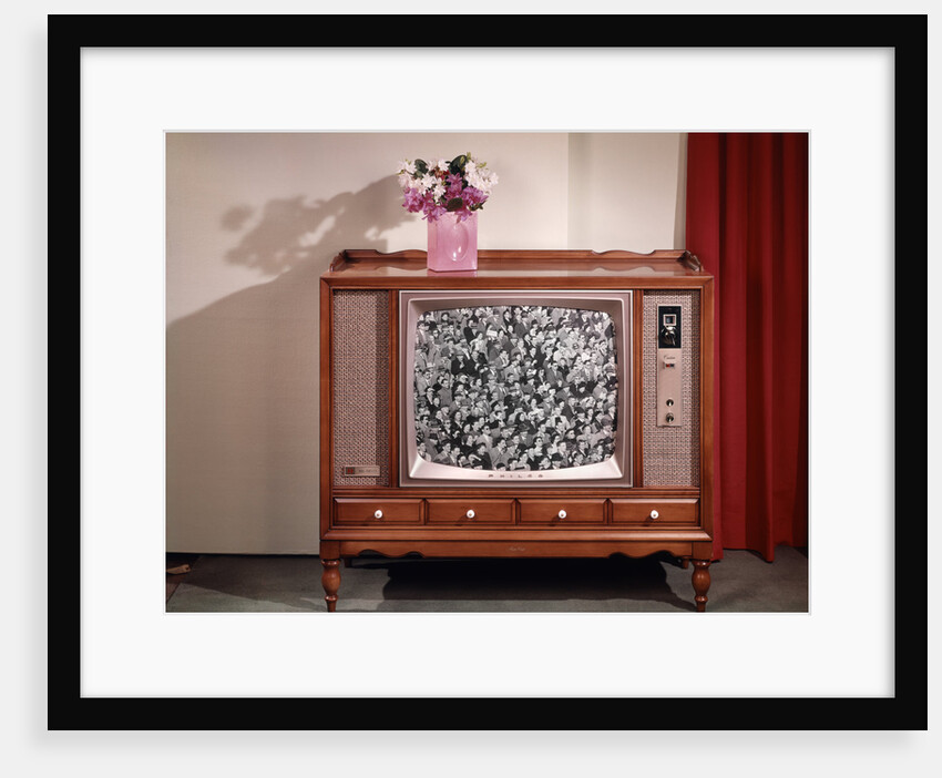 1960s Televison Showing Crowd Of People by Anonymous