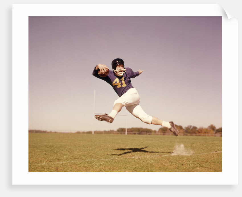 1960s Jumping Running Man Football Player by Anonymous