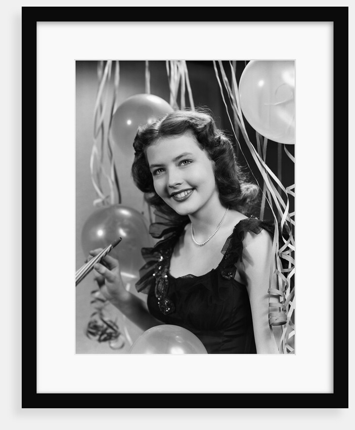 1940s 1950s Woman in Party Dress for New Year's by Anonymous