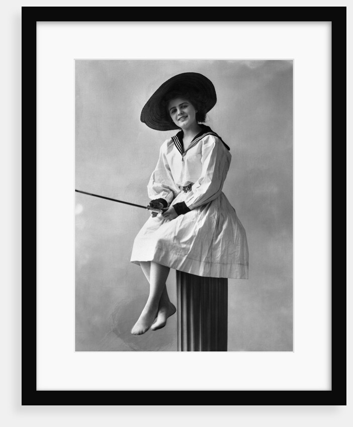 1910s 1920s Woman Wearing Dress With Sailor Style Collar by Anonymous