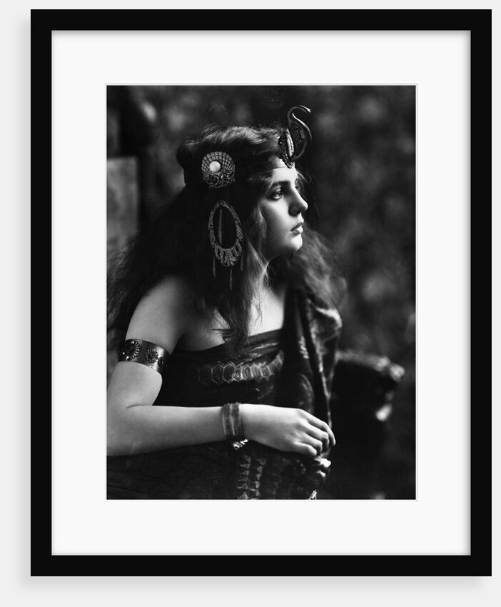 1910s 1920s Woman In Egyptian Costume Wearing Jeweled Arm Cuff and Ornate Head Piece by Anonymous