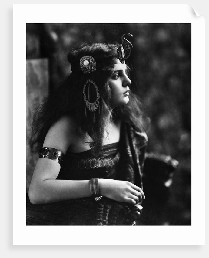 1910s 1920s Woman In Egyptian Costume Wearing Jeweled Arm Cuff and Ornate Head Piece by Anonymous