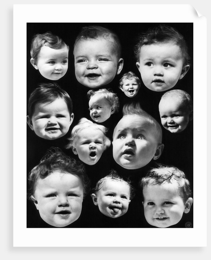 1930s Montage Of Baby Heads With Various Expressions by Anonymous