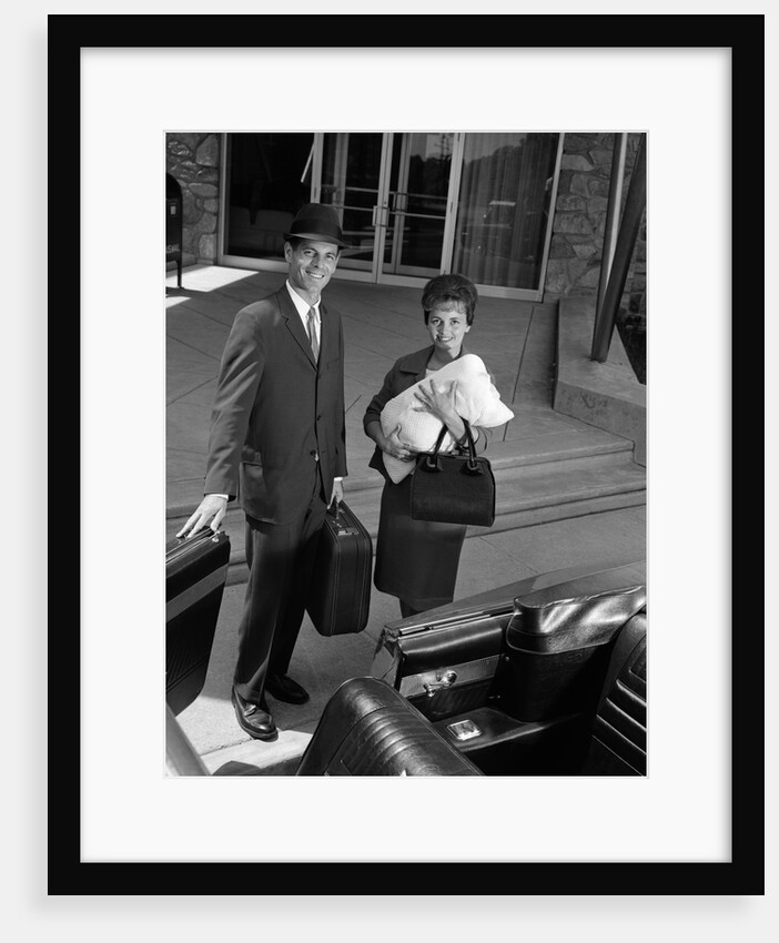 1960s Couple Taking New Baby Home From Hospital by Anonymous