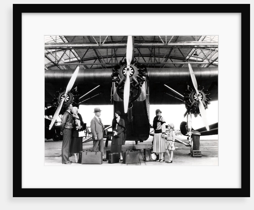 1920s 1930s Passengers Waiting In Front Of Ford Trimotor Airplane by Anonymous