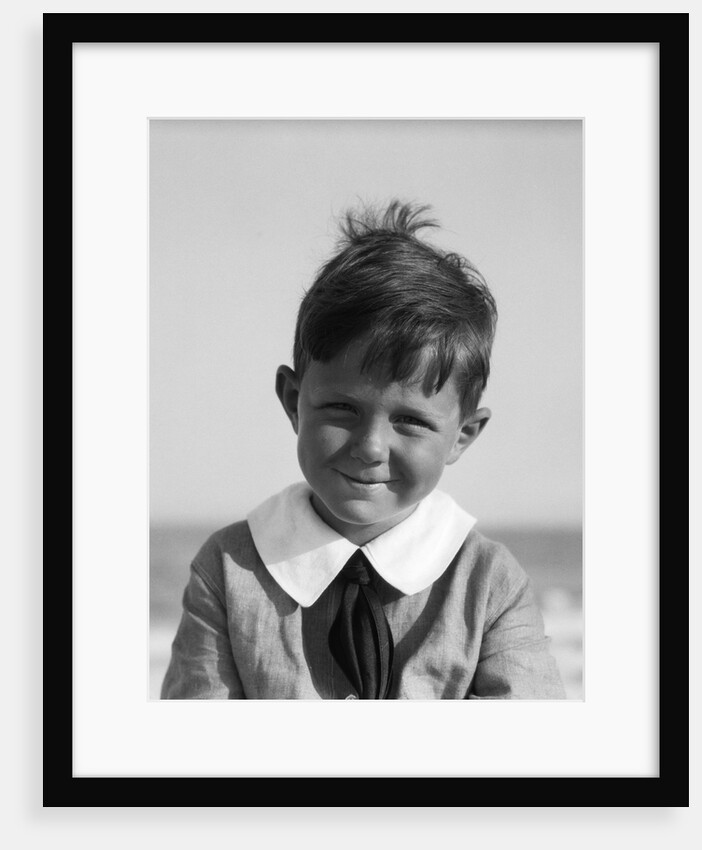 1920s Portrait Boy At Camera Wearing Dickie Neck Tie Fashion by Anonymous