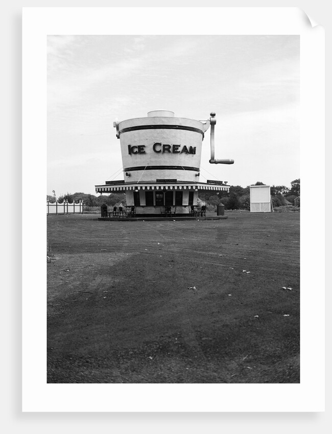 1937 1930s Roadside Refreshment Stand Shaped Like Ice Cream Maker by Anonymous
