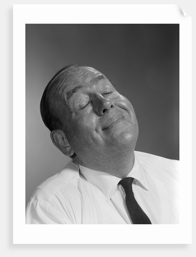 1950s 1960s Happy Balding Man With Expression Of Satisfaction And