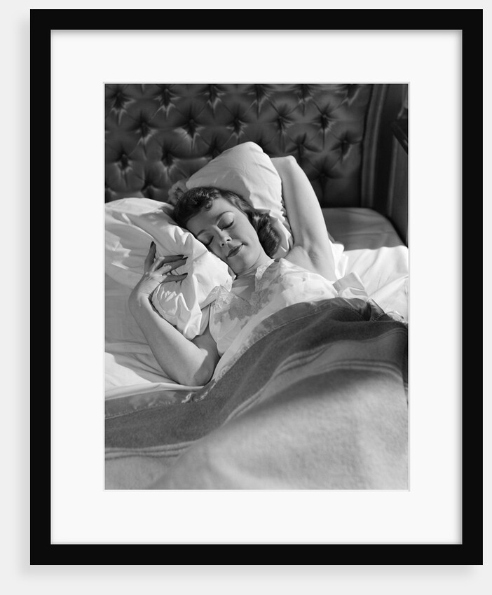 1940s 1950s Woman Asleep In Bed by Anonymous