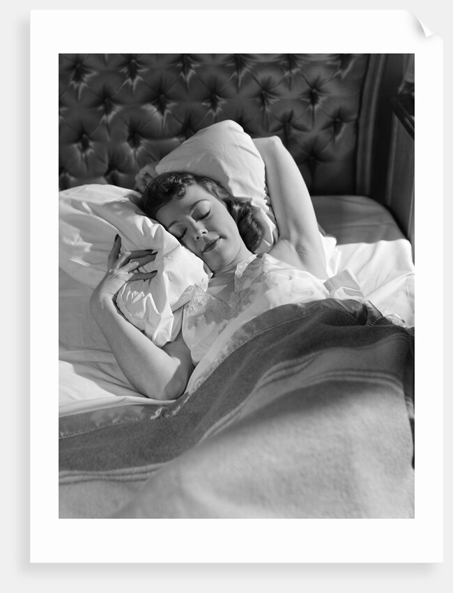 1940s 1950s Woman Asleep In Bed by Anonymous