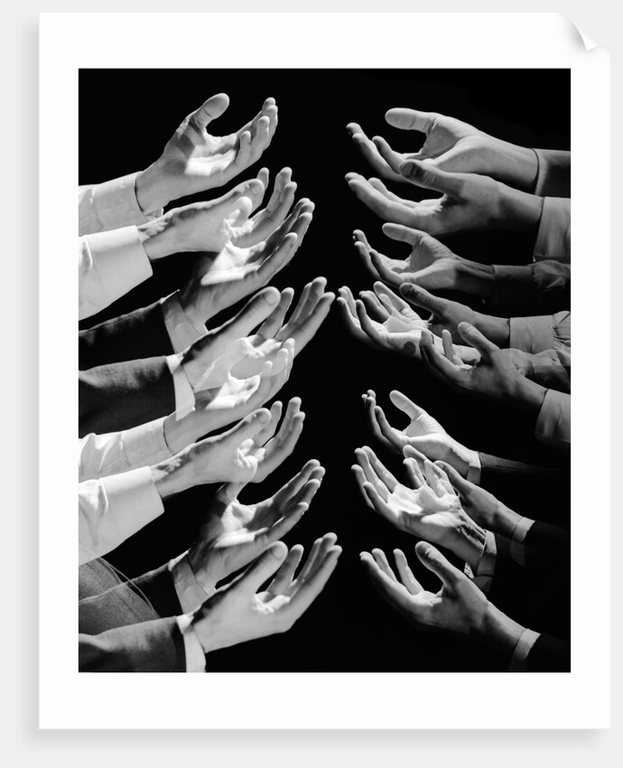 1960s Multiple Exposure Montage Male Hands Begging For A Hand Out by Anonymous