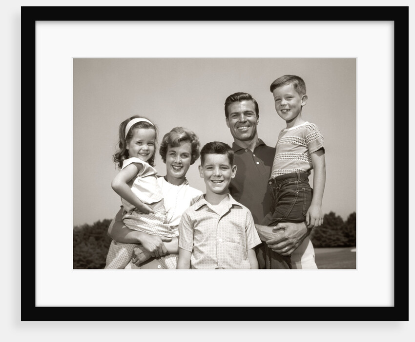 1960s Family Portrait Outdoors Father Mother Three Children by Anonymous