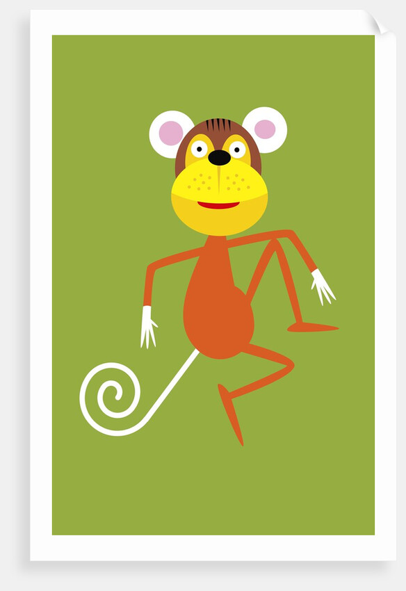monkey with swirl tail by Anonymous