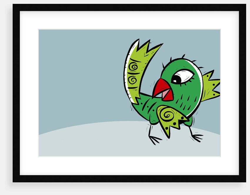 green bird by Anonymous
