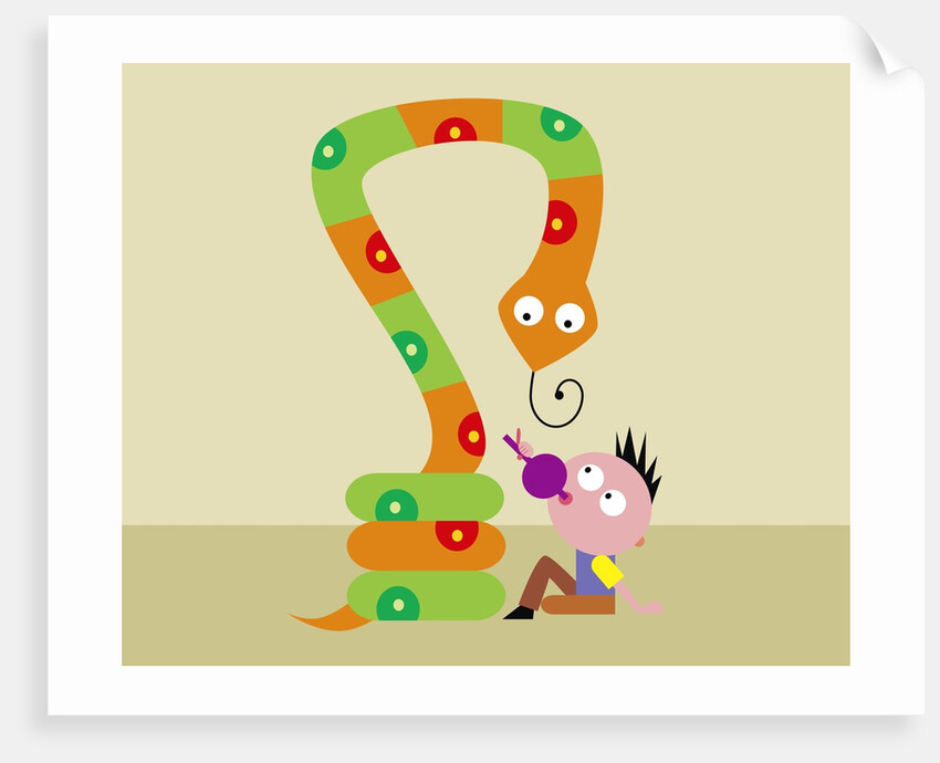 boy snake charmer by Anonymous