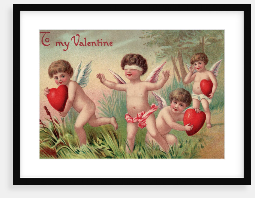 To My Valentine Postcard with Cherubs by Anonymous