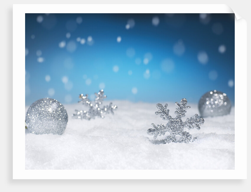 Christmas Decorations in Snow by Anonymous