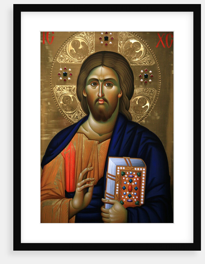 Christ Pantocrator Icon at Aghiou Pavlou Monastery on Mount Athos by Anonymous