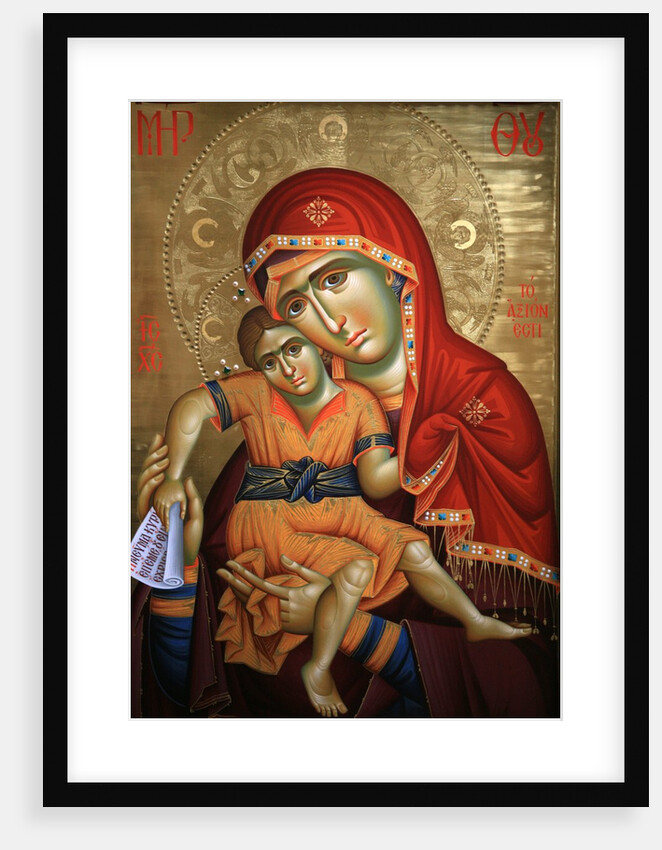 Virgin and Child Icon at Aghiou Pavlou Monastery on Mount Athos by Anonymous