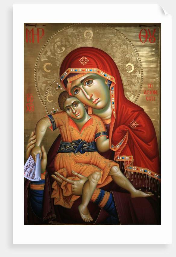 Virgin and Child Icon at Aghiou Pavlou Monastery on Mount Athos by Anonymous