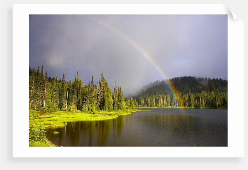 Rainbow Over Reflection Lakes in Mt. Rainier National Park by Anonymous