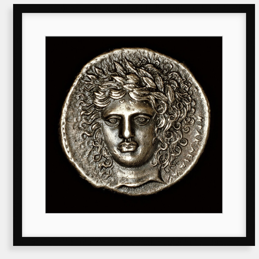 Ancient Greek Silver Tetradrachm with Head of Apollo by Anonymous