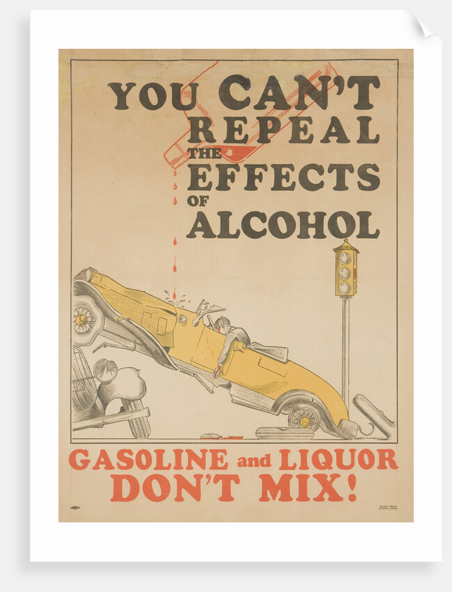 Gasoline and Liquor Don't Mix! Poster by Anonymous